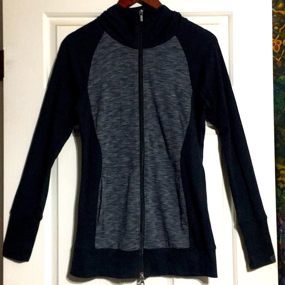COLUMBIA Long Black Grey Lightweight Fitted Jacket​